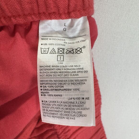 Old Navy Pants Womens Large Pink Gauzy Cotton Wide Leg Beachy Resort Summer Crop - Picture 11 of 15